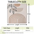 thumbnail image 2 of Brown Boho Geometric and Plant Pattern Square Fitted Tablecloth with Elastic Edge,Square Table Cover,Washable Elastic Table Cover for Home Kitchen Party Decor 36"x36", 2 of 6