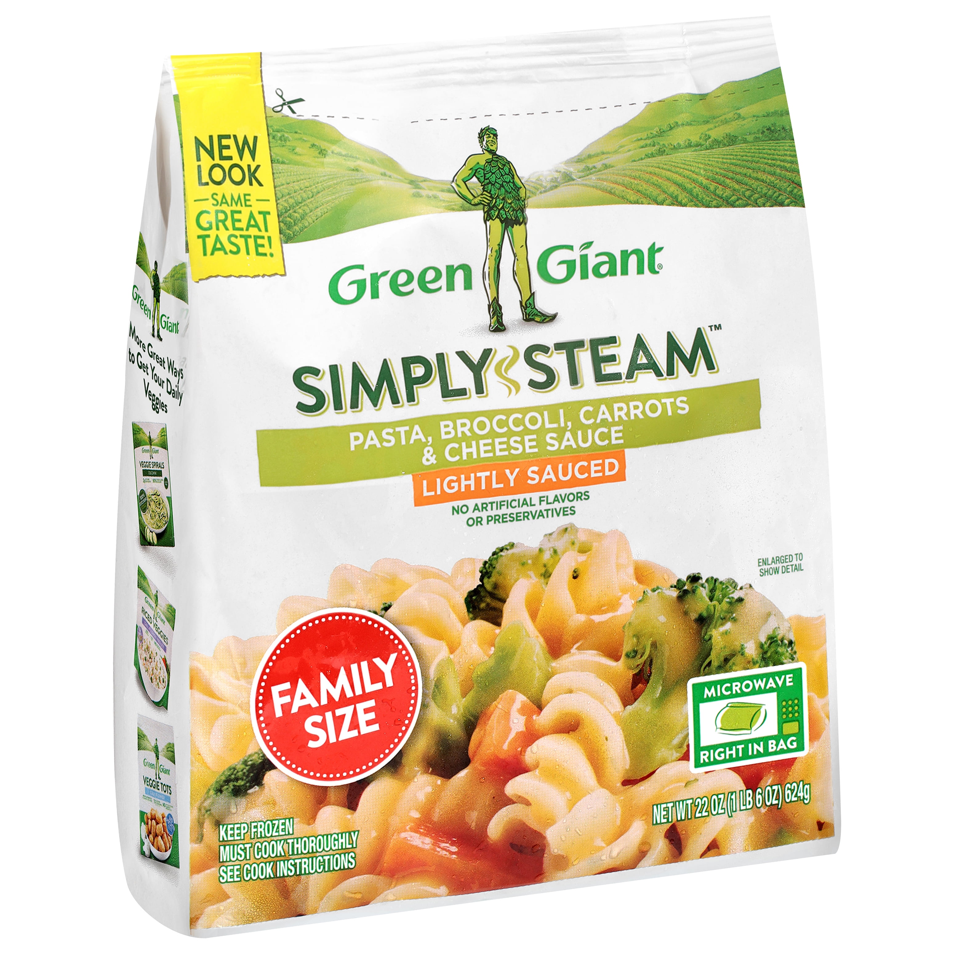 STONE  オリーブグリーン/イエロー　X X L Green Giant Simply Steam Lightly Sauced Pasta with Broccoli