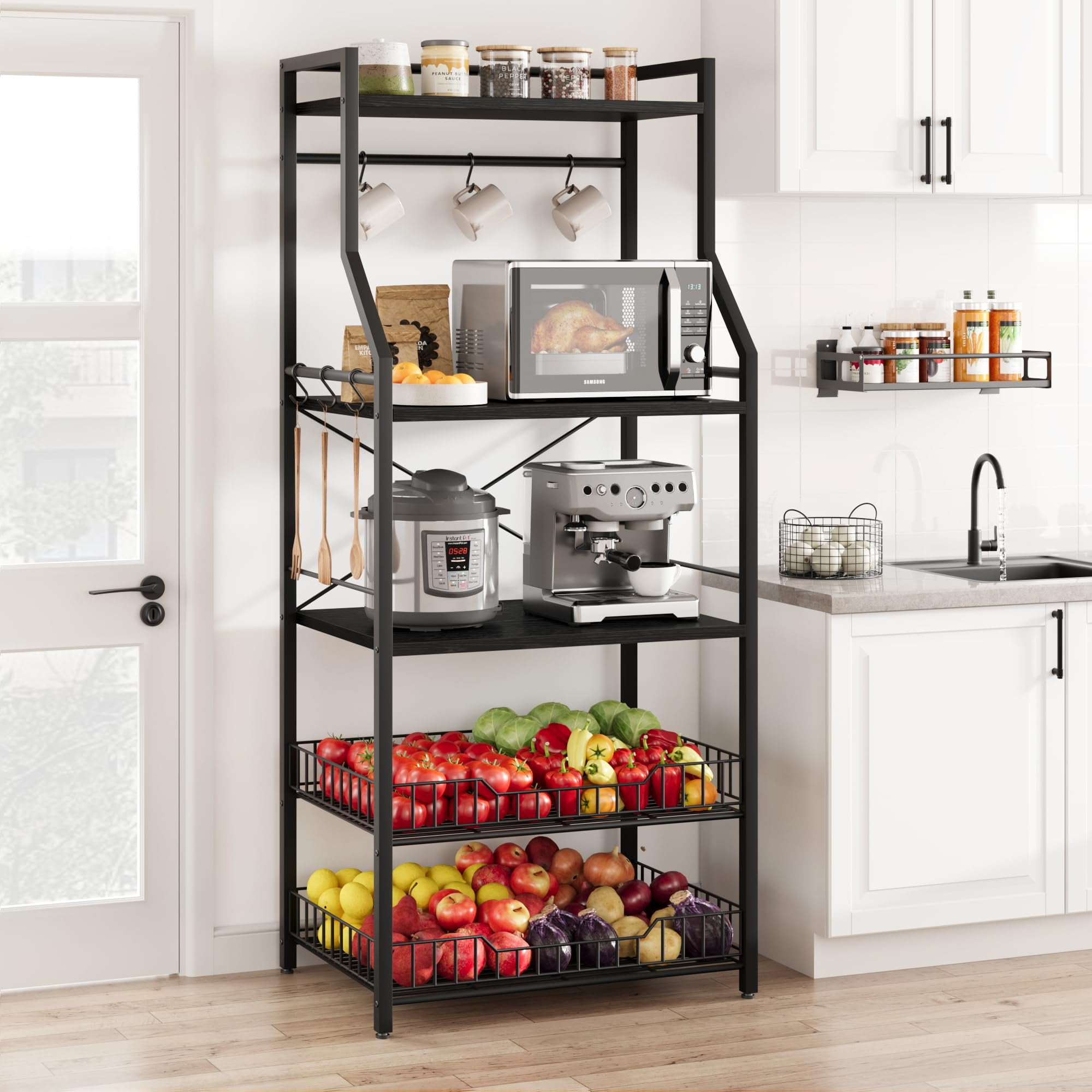 Étagère roulante à 4 niveaux pour boulanger, petite étagère de rangement pour ap