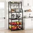 thumbnail image 1 of AKDSteel Bakers Rack with Storage Cabinet, 5-Tier Microwave Stand, Adjustable Feet and Anti-Tip Kit, Small Kitchen Cabinet, for Kitchen,Dining Room, 1 of 8