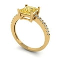 thumbnail image 2 of 1.62 ct Princess Cut Simulated Yellow Diamond Solitaire with Simulated Diamond Accents 18K Yellow Gold Womens Engagement Ring, 2 of 5