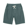 thumbnail image 4 of cfhntfmh Summer Cotton Shorts for Men Lightweight Elastic Waist Drawstring Shorts Solid Color Trendy Beach Shorts, 4 of 7