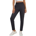thumbnail image 2 of Women's High Waisted Yoga Cargo Pants Solid Casual Work Wide-Leg Cropped Travel Hiking Elastic Waist Walking With Pockets Pant, 2 of 9