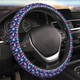 thumbnail image 3 of Lsque Wine Glasses And Cocktails Ultra Soft Car Steering Wheel Cover for Women, Standard 15 inch Size for Truck Van SUV Auto, 3 of 8
