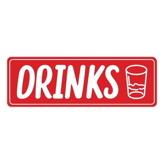Signs ByLITA Standard Drinks Sign (Red) - Large