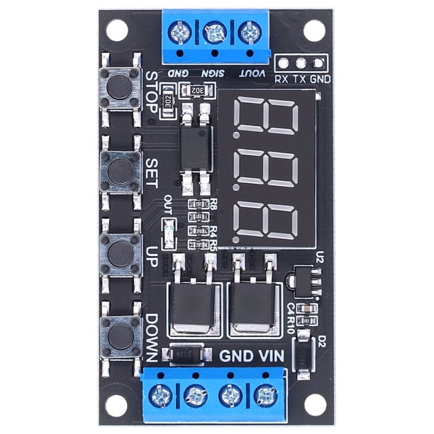 Tablero De Relé LED Digital, Interruptor De Temporizador Con Función De Parada De Emergencia De Un Botón, Guarda Automáticamente El Diseño Para Equipos Electrónicos Para ANGGREK Timer Relay