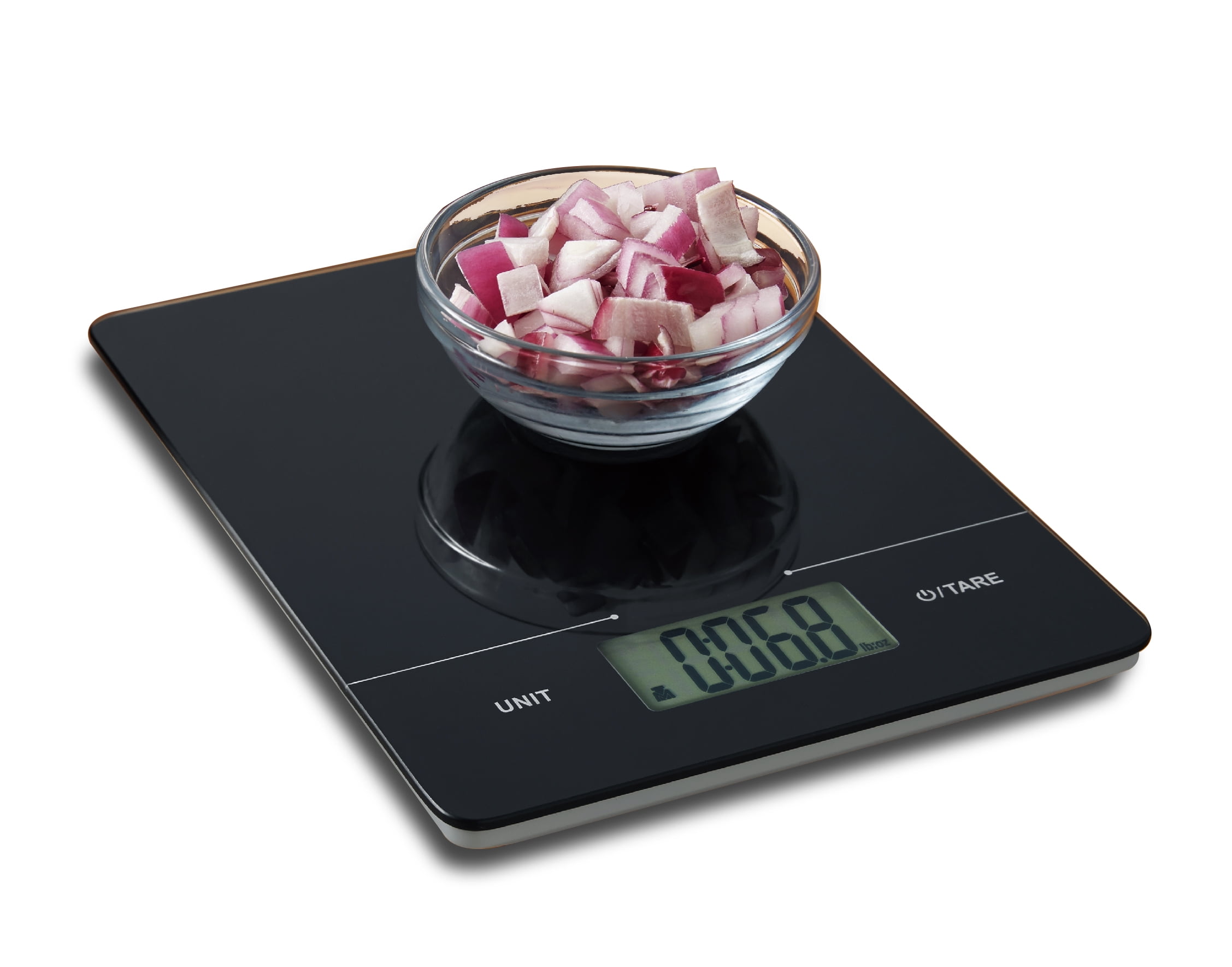 ACCUWEIGHT 201 Digital Kitchen Scales Food Scale with Tempered Glass Black