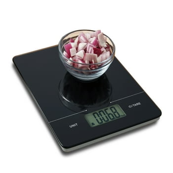 Mainstays Slim Digital Kitchen Scale, Food Scale with Tempered Glass Platform, Black