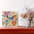 thumbnail image 2 of Hand Drawn Style Design Wall Clock Square Clock Decoration Creative Clock Dual Use Black Pointer 7.78in, 2 of 10