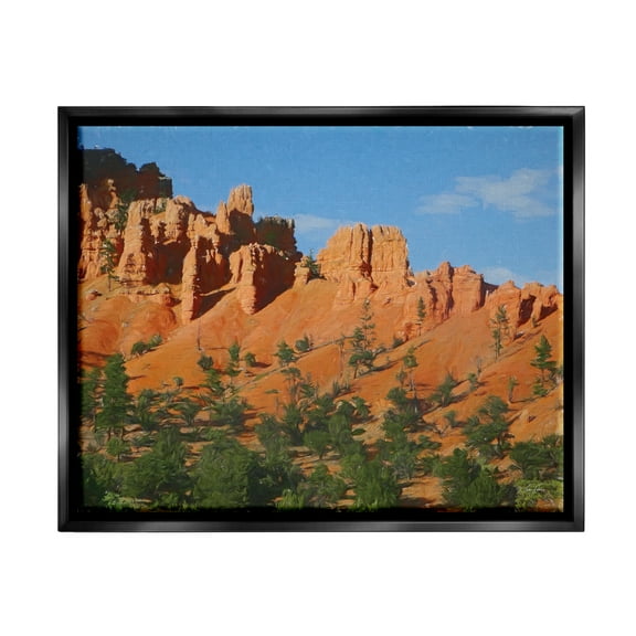 Stupell Desert Canyon Valley Slope Landscape Painting Black Floater Framed Art Print Wall Art