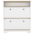 thumbnail image 3 of FM FURNITURE Brandford 2-Shelf Engineered Wood Shoe Rack in Light Oak/White, 3 of 7