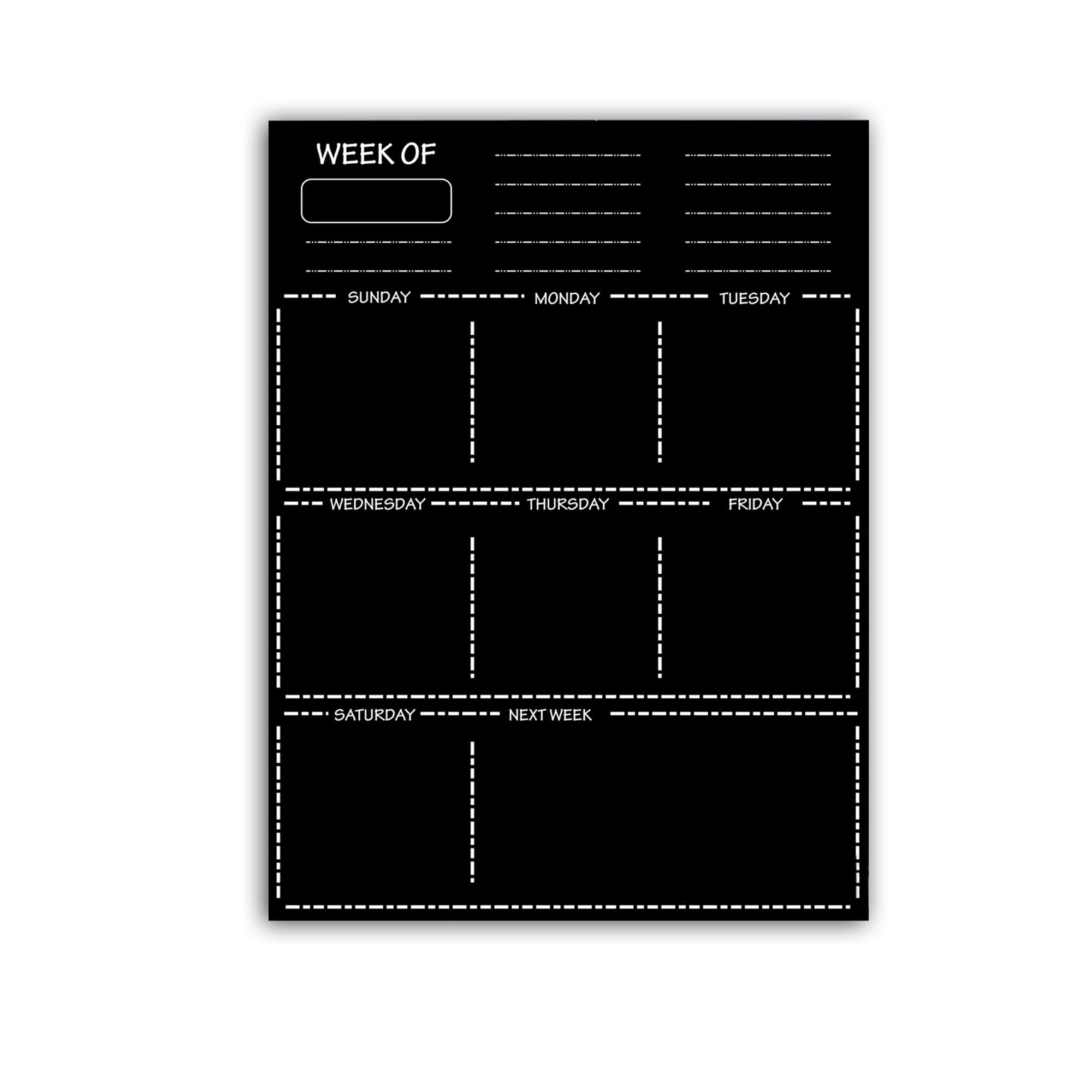 One opening magnetic monthly weekly calendar for refrigerator dry