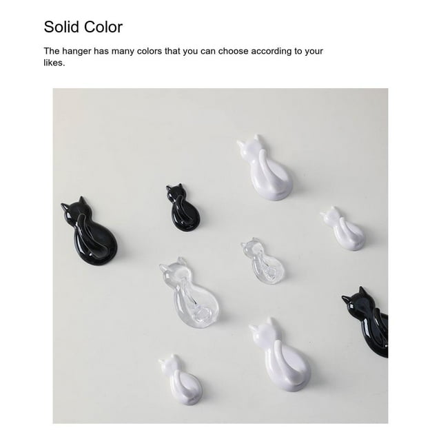 2 Pieces ABS Animal Shape Hook Punch-free Decorative Self-adhesive Cute Punch-free Decorative Waterproof Replacement Simple Style Bathroom Key Hanger Transparent