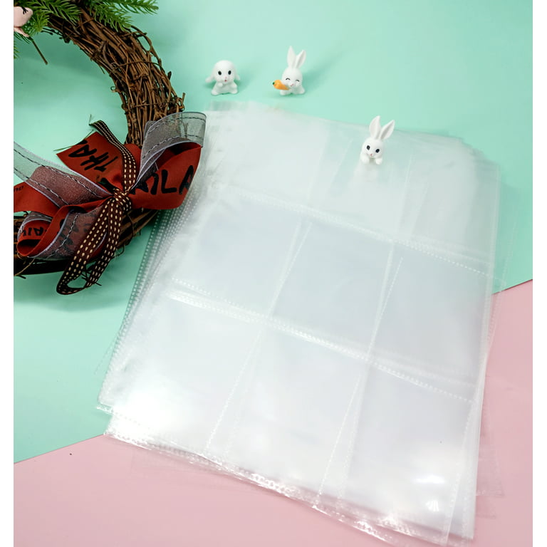 Trading Card Binder with 9-Pocket Plastic Sleeves, Zipper