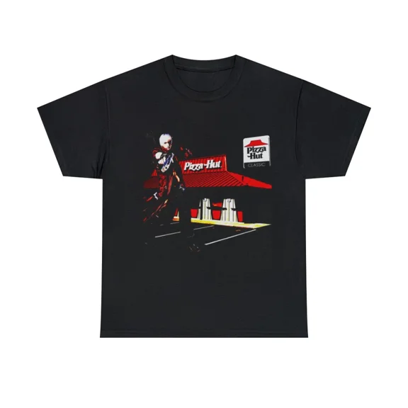 Reprint Rare Devil May Cry Dante Vintage Shirt Pizza Graphic Shirt Anime Shirt