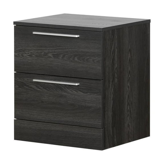 Pemberly Row Contemporary Essential 2-Drawer Nightstand in Gray Oak