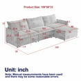 thumbnail image 2 of Corduroy Fabric 3-Seater Comfy Cloud Couch with Movable Footrest for Living Room,Oversized Deep Seat L Shaped Couch Set, Upholstered Large Size Deep Seat L Shaped sofa with 3 cushions, 2 of 13