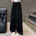 thumbnail image 4 of LOVZFMLL Girls Wide Leg Pants Loose Fit Sweatpants Casual Running Long Pants Elastic Waist with Pockets Teen Girls Clothes 13-14 Years, 4 of 9