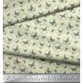 thumbnail image 2 of Soimoi Tissu en Coton Jaune Imprimé Couronne & Papillon au Mètre 56 Pouces de Large, 2 of 5