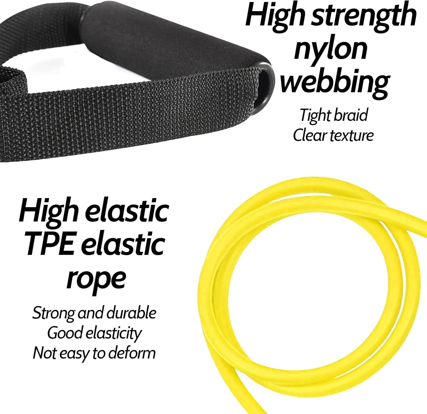 ABCISI 3PCS Resistance Bands with Handles, Strength Bands Exercise Bands Set with Handles, Elastic Bands Workout Bands for Working Out Strength Training Muscle Toning Door Anchor (10-30Lb)