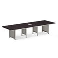 thumbnail image 7 of At Work 12' Conference Table with Espresso Laminate Top and Brushed Nickel Painted Steel Leg with Modesty Panel for Modern Office Spaces, 7 of 7