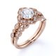 thumbnail image 4 of JeenMata Anillo Nupcial Vintage de Moissanita de Corte Redondo de 1,75 Quilates Engastado en Oro Rosa de 18 K sobre Plata para Mujer, 4 of 6