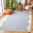 thumbnail image 2 of SAFAVIEH Montauk Amadine Striped Cotton Area Rug, Ivory/Navy, 6' x 6' Square, 2 of 9
