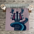thumbnail image 3 of Ambesonne Octopus Quilted Bedspread Set 3 Pcs, Guitar Music, Queen Size, Lilac Blue, 3 of 3