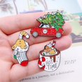 thumbnail image 4 of Broche de esmalte de café de dibujos animados para mujer, insignia de aleación, Pin de mochila de ropa vaquera, regalo de Navidad, árbol, taza de coche, lindo, joyería dulce, 4 of 4