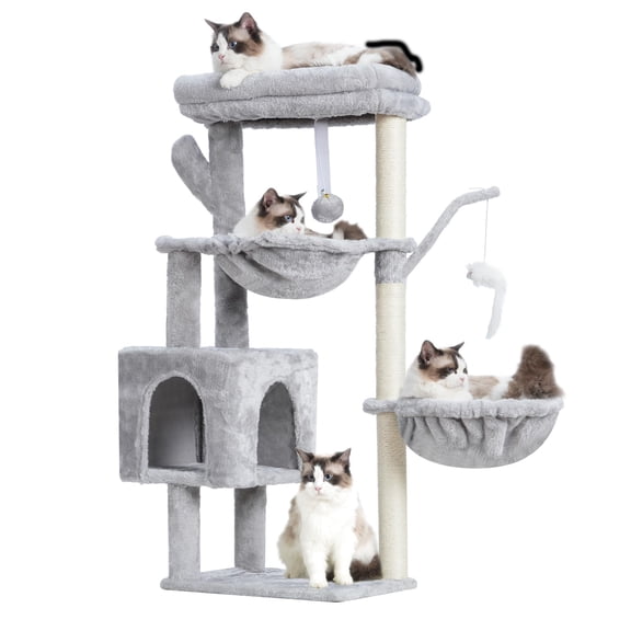 Rascador Cat Tree Heybly HCT006SW Tower Condo, gris