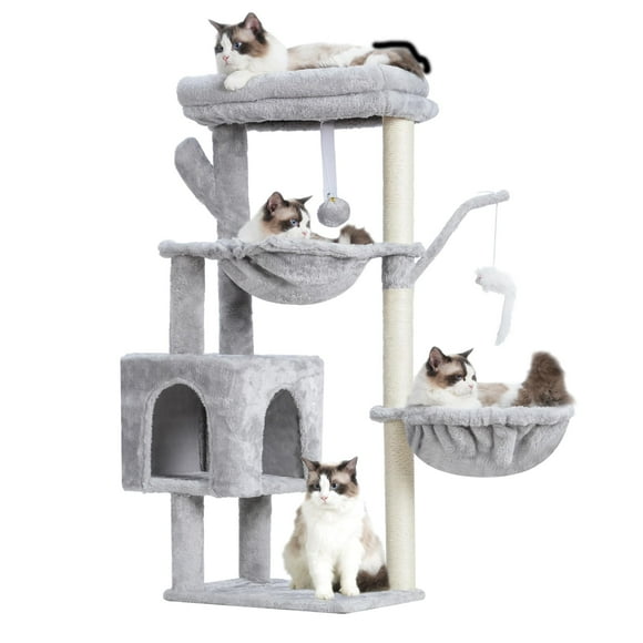 Rascador Cat Tree Heybly HCT006SW Tower Condo, gris