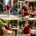 thumbnail image 7 of Breeze Polo Shirts for Men Color Block Henley Short Sleeve T Shirts Causal Athletic Golf Tees, 3XL, 7 of 7