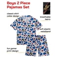 thumbnail image 2 of Quad Seven Boys Pajama Set Breathable Button Down Sleep Shirt and Pajama Shorts Sleepwear Set 2 Piece, 2 of 7