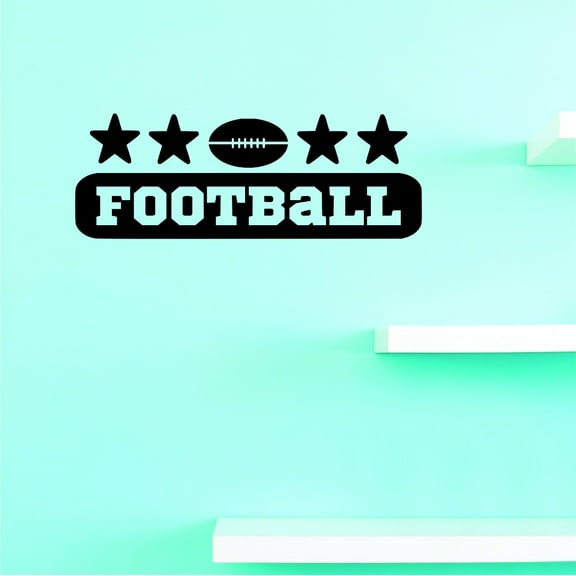 Custom Wall Decal Football Sign Team Sports Boy Teen Vinyl Wall Sticker 12x30"