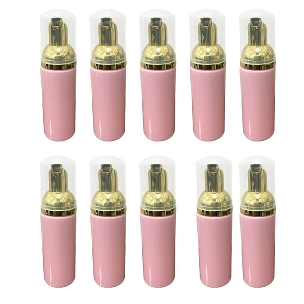 10 Botellas de Bomba de Espuma de Plástico, Minibotella de Espuma de Viaje Portátil de 2 para Champú de Loción de Jabón Líquido para Pestañas Oro rosado Salvador Botella dispensadora de espuma