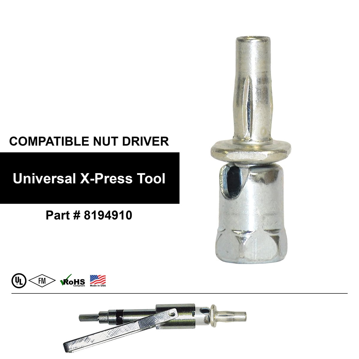Sammys X-press Rod Anchor Super Screw, Swivel Head with 1/2 in. Threaded Rod Fitting, for Metal Deck (Pkg.=25)
