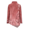 thumbnail image 4 of DPTALR Women Temperament Solid Color Long Sleeved Round Neck Irregular Long Sleeved T-shirt, 4 of 5
