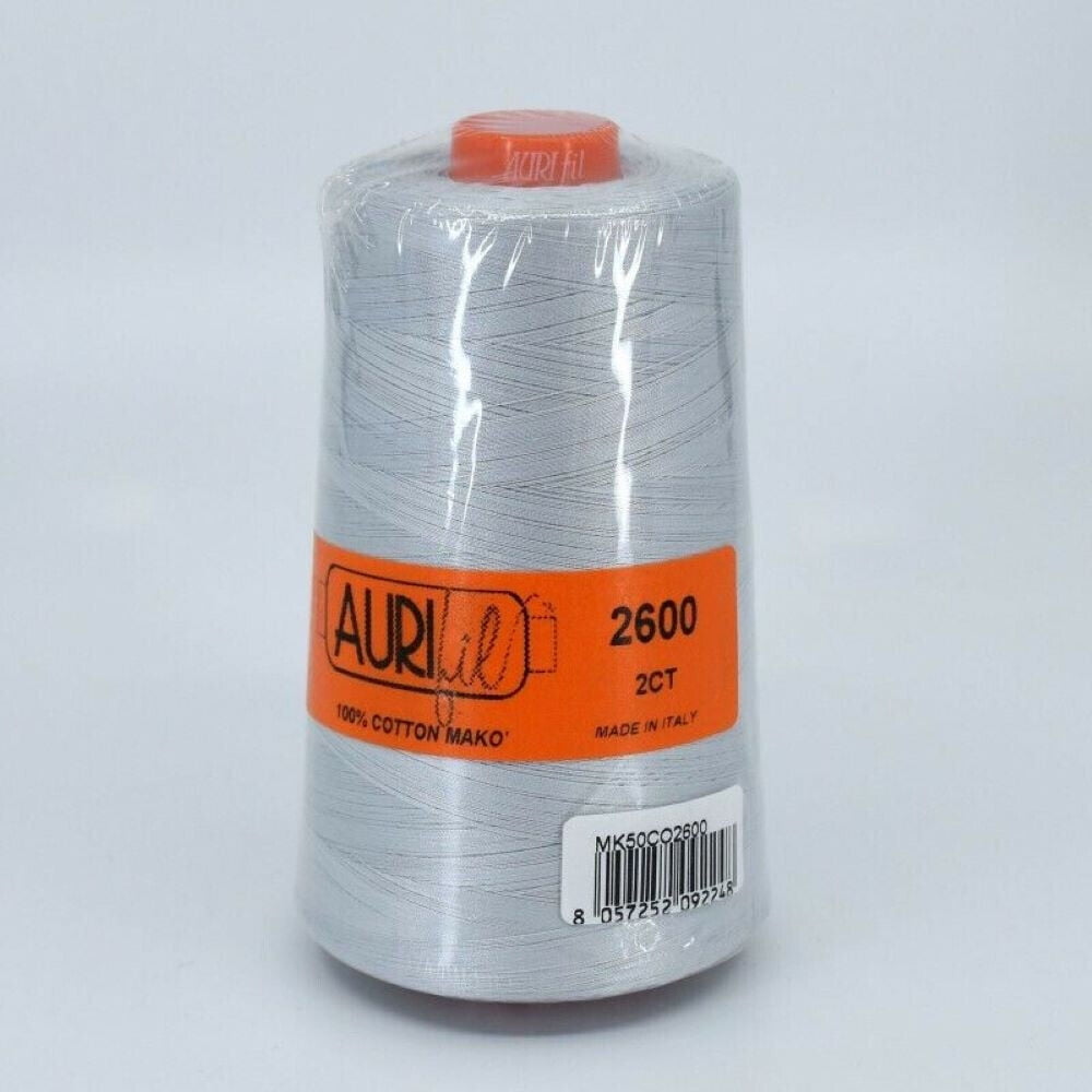 Aurifil Mako Cotton Quilting Thread - 50 wt. - #2605 Grey 1420 yd.