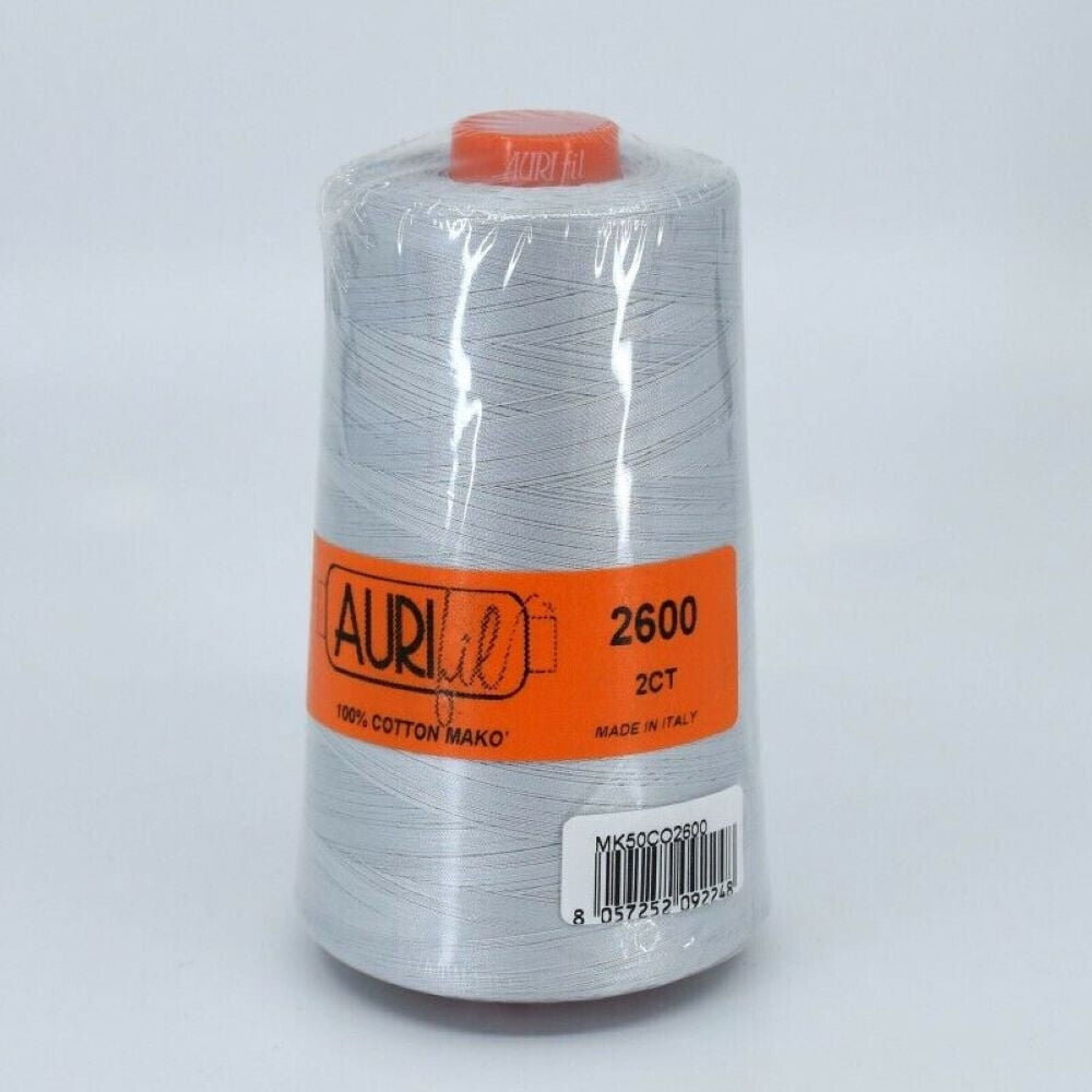 Aurifil Mako Cotton Thread Dove Light Gray 2600 Large Spool 50Wt 6452Yd