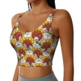 thumbnail image 2 of Goofa Cartoon Sunflowers Printed Sports Bras for Women, High Impact Running Bra Workout Crop Tank Tops Longline Sports Bra Push up-, 2 of 9