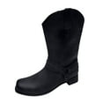 thumbnail image 2 of TIMIFIS Bottes Hommes Milwaukee Bout Rond Mi-Mollet Noir Joyeux Noël, 2 of 2