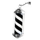 thumbnail image 3 of Cartel abierto de la tienda de peluquería, luz LED giratoria de poste de barbero con estante colgante, lámpara de pie de poste de barbero para 40cm Negro Blanco, 3 of 9