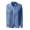 thumbnail image 5 of ZJXFGS Womens Plus Size Blouses Womens Casual Tops Womens Fall Fashion 2025 Work Blouses for Women 2025 Ladies Tops and Blouses Y2K Shirts for Women Plus Size Tops for Wome Blue 3XL, 5 of 5
