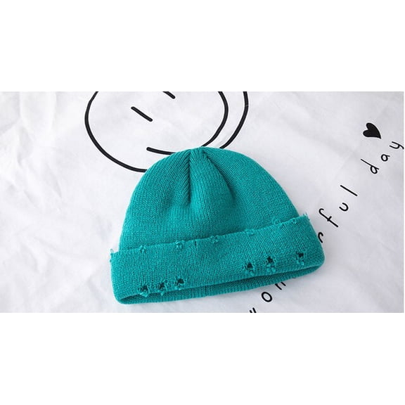 CoCopeanut New Solid Hole Style Beanie Knitted Warm Soft Trendy Winter Hats Simple Style Women Casual Caps Elegant All-match Man Beanies