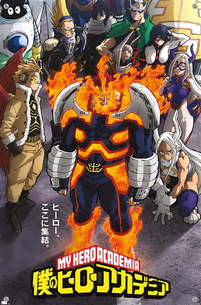 My Hero Academia: Season 6 - Teaser Key Art Wall Poster with Push Pins, 14.725" x 22.375"