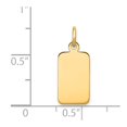 thumbnail image 2 of 14k Yellow Gold Solid Polished Engravable Plain .011 Gauge Engraveable Rectangular Disc Charm Pendant Necklace Measures, 2 of 3