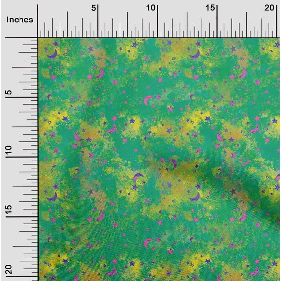 oneOone Cotton Jersey Jewel Green Fabric Batik Craft Projects Decor Fabric Printed By The Yard 58 Inch Wide