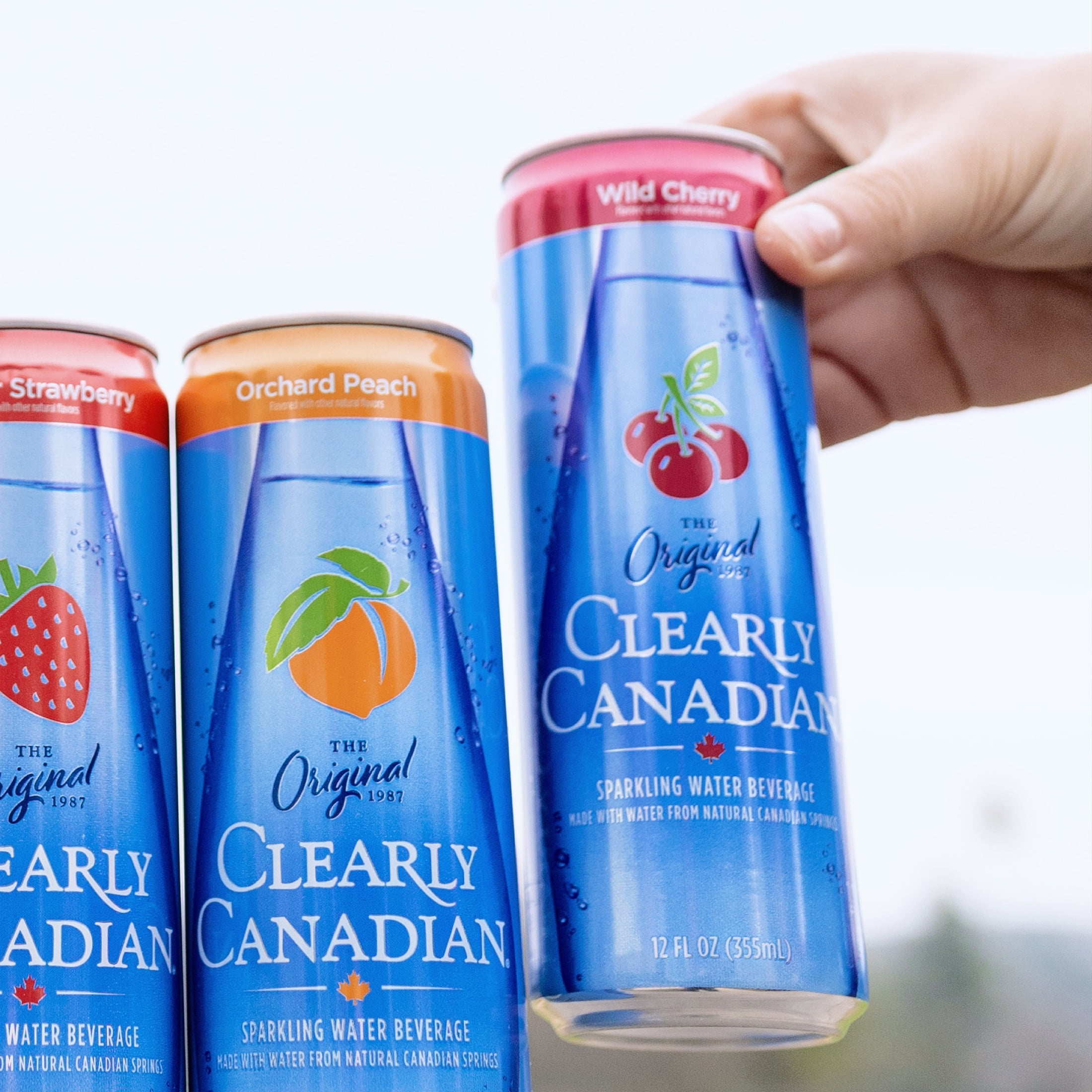 Clearly Canadian Wild Cherry Sparkling Water, 24-Pack 12 oz Cans