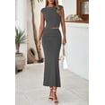 thumbnail image 3 of Conjunto de Falda PRETTYGARDEN 2 Piezas Crop Top de Verano Maxi Gris S, 3 of 8