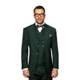 thumbnail image 1 of Statement Wool Suit Men's Hunter Green Wide Leg Big Lapel Florence By Alberto Nardoni Brand Designer, 1 of 3